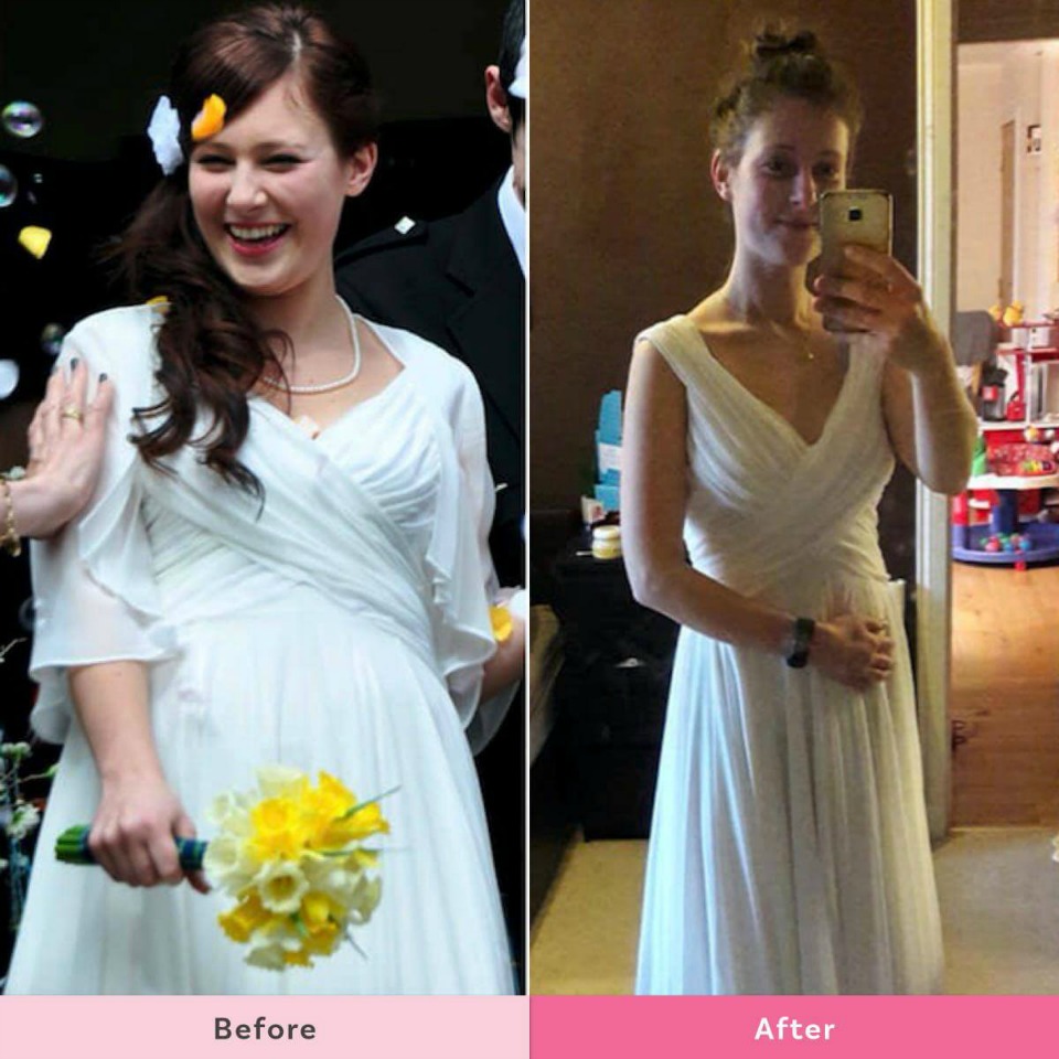 Hellevi-Walker-Wedding-Dress-before-after-weight-loss-June-20191