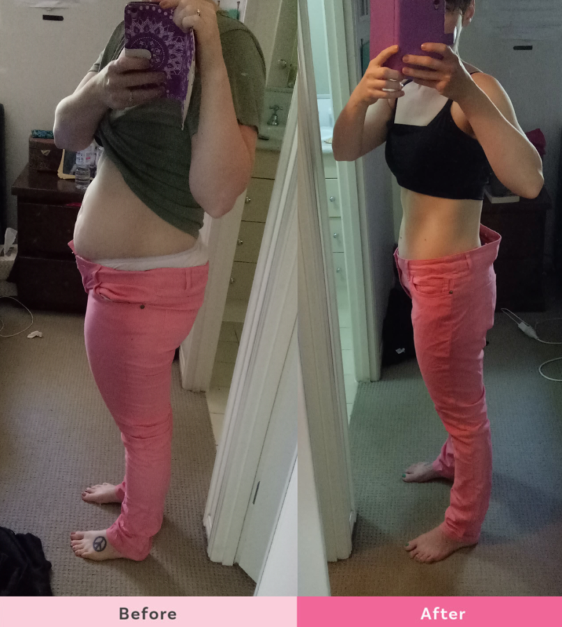 WORLDWIDEGISTS Alethea before after side view 18kg weight loss