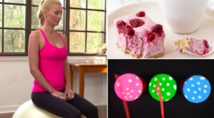 Frozen Raspberry Cheesecake Slice recipe and pelvic floor workout