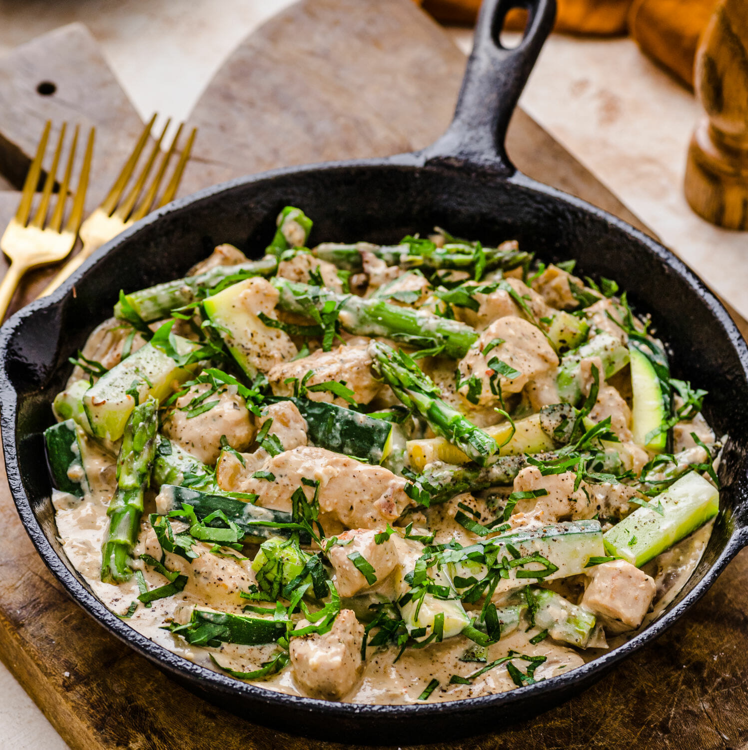 One Pan Creamy Herb Hen Recipe