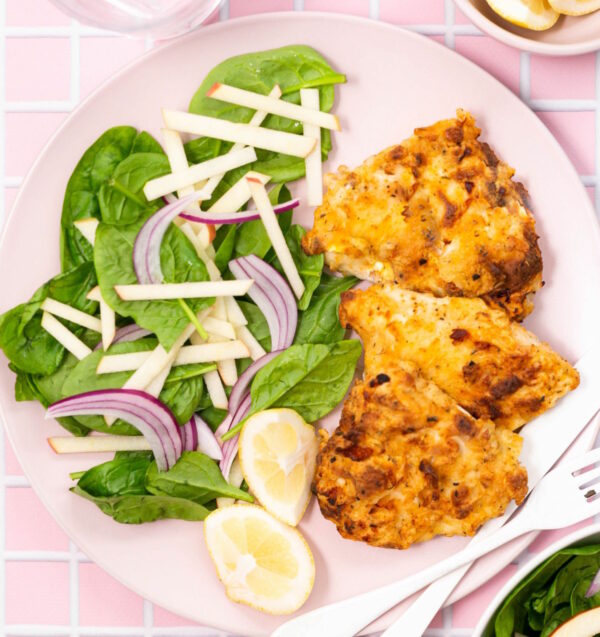 Fried Chicken with Apple Salad