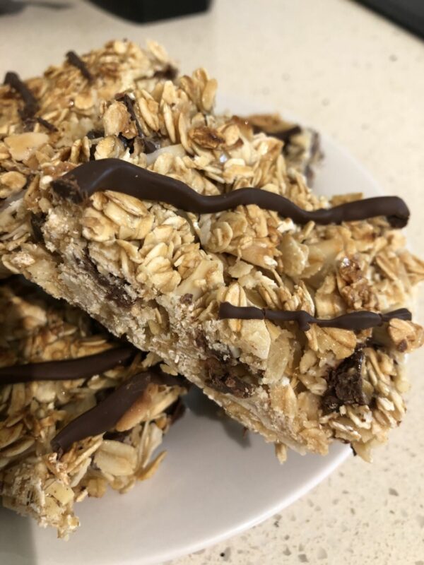 Choc Chip Almond and Coconut Muesli Bars