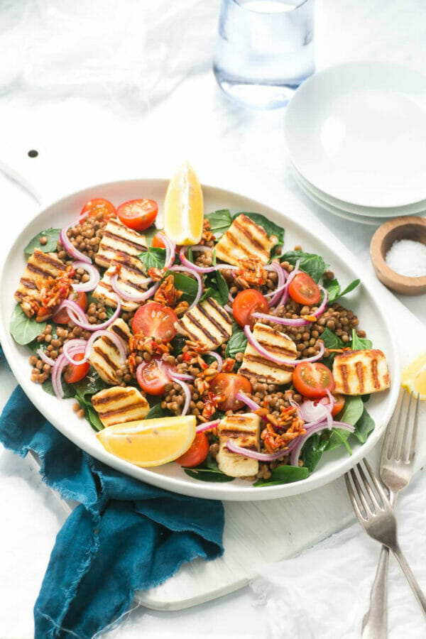 Lentil and Haloumi Salad