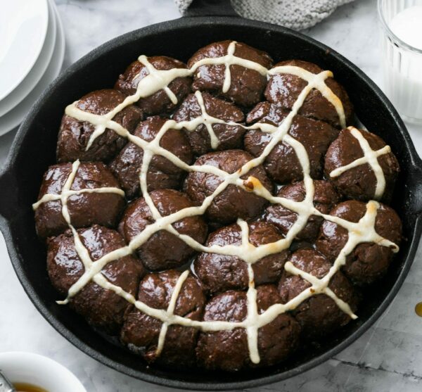 Healthier Chocolate Hot Cross Buns