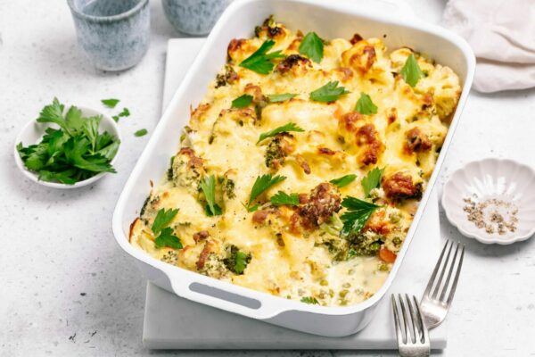 Yummy Bulk Cheesy Veggie Bake