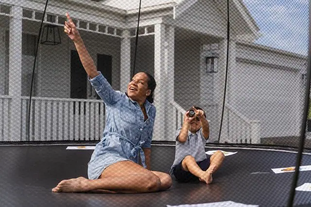 Fitness trampoline top for obese