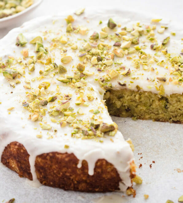 Pistachio drizzle allergy free cake recipe