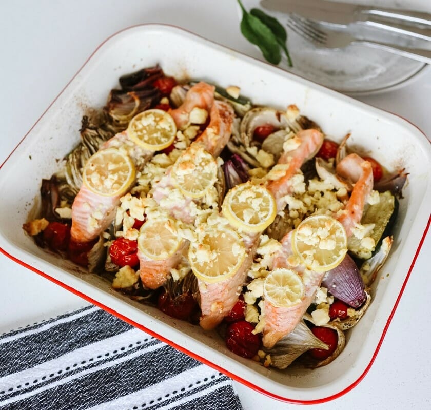 salmon tray bake