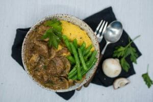 healthy beef stroganoff