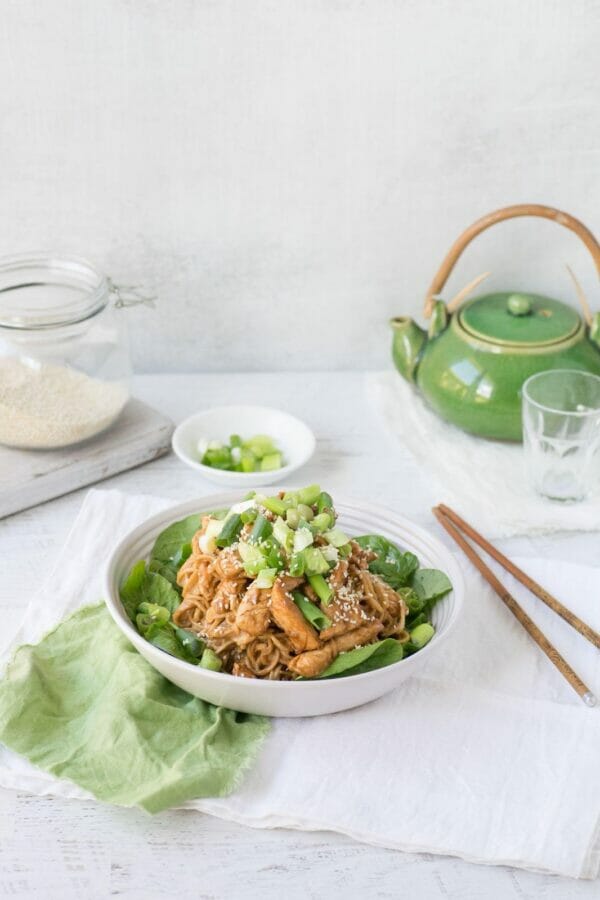 Chicken and Peanut Sesame Noodles Recipe