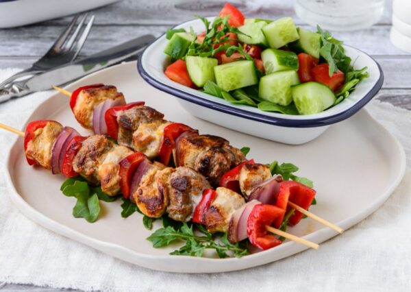 Chicken and Sausage Kebabs