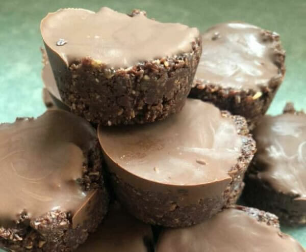 Round Homemade choc weetbix slices