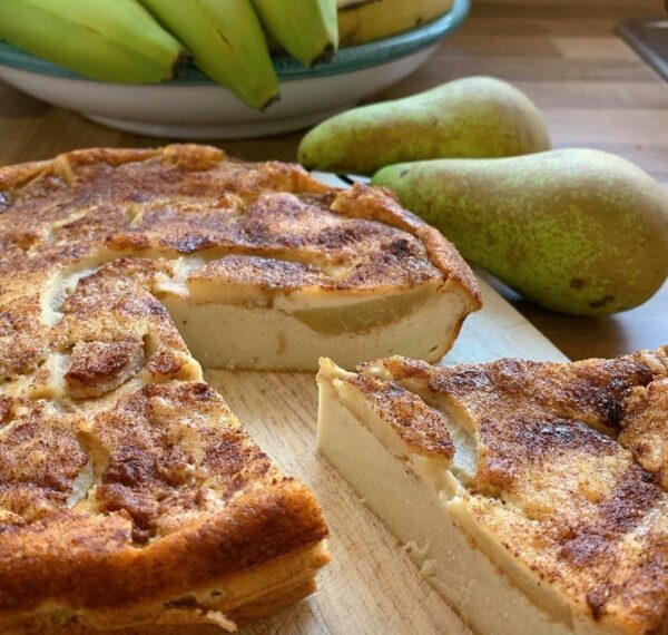 Baked pear custard tart Baked pear custard tart